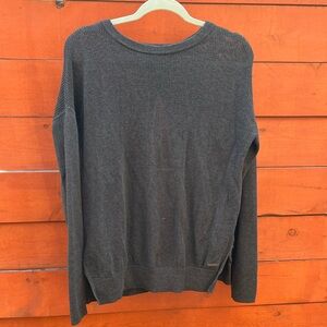 Sweaty Betty Amity Luxe Knit Open Back Sweater - Size M - Charcoal Grey